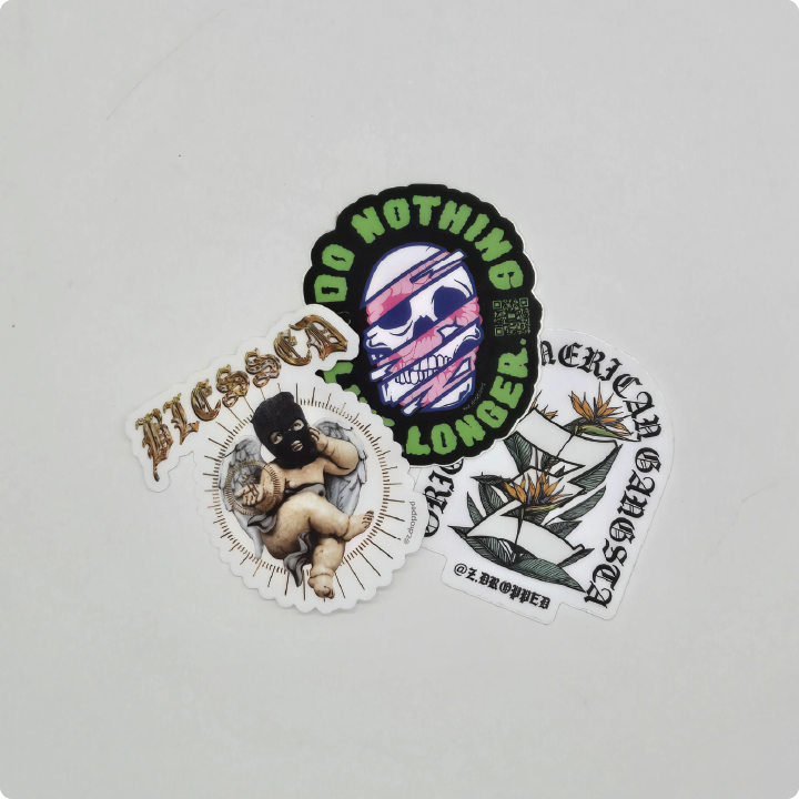 3 pack of assorted Z_DROPPED stickers
