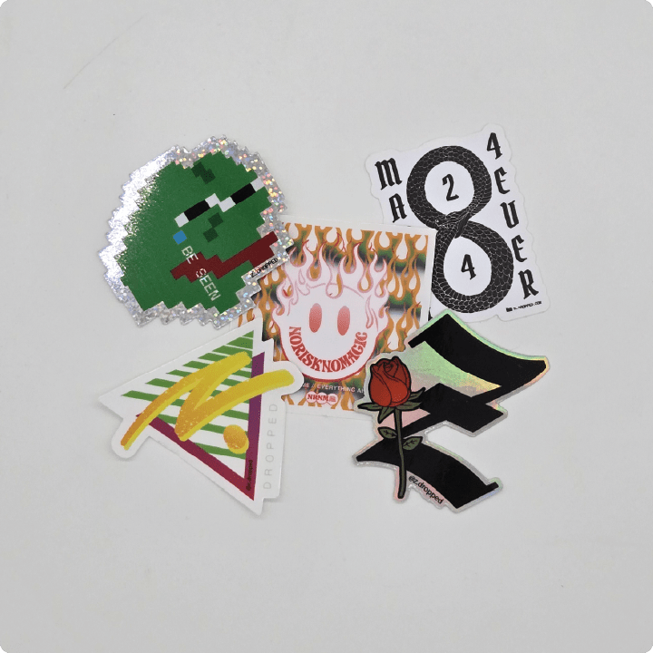 5 pack of assorted Z_DROPPED stickers
