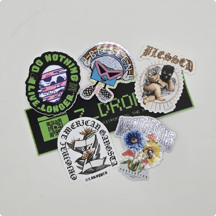 7 pack of assorted Z_DROPPED stickers