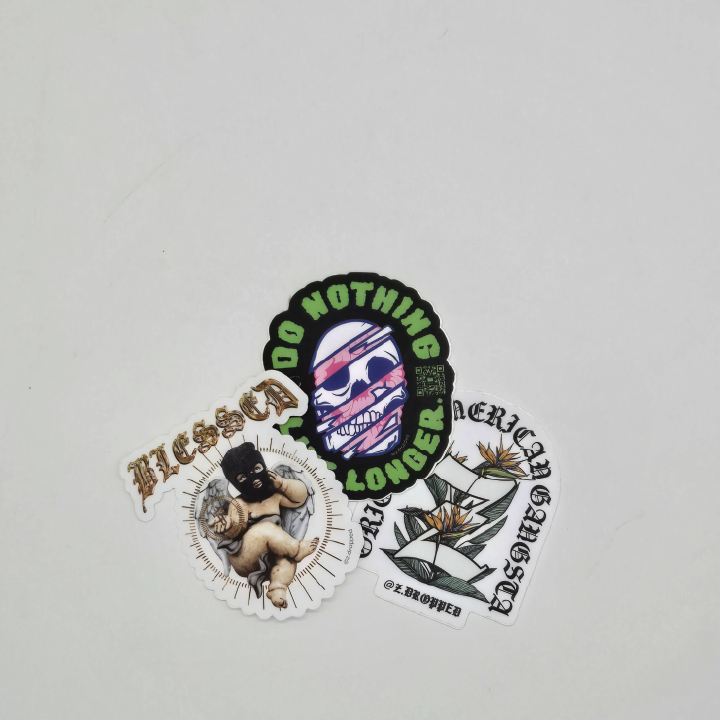 Image of an assortment of zdropped's sticker pack