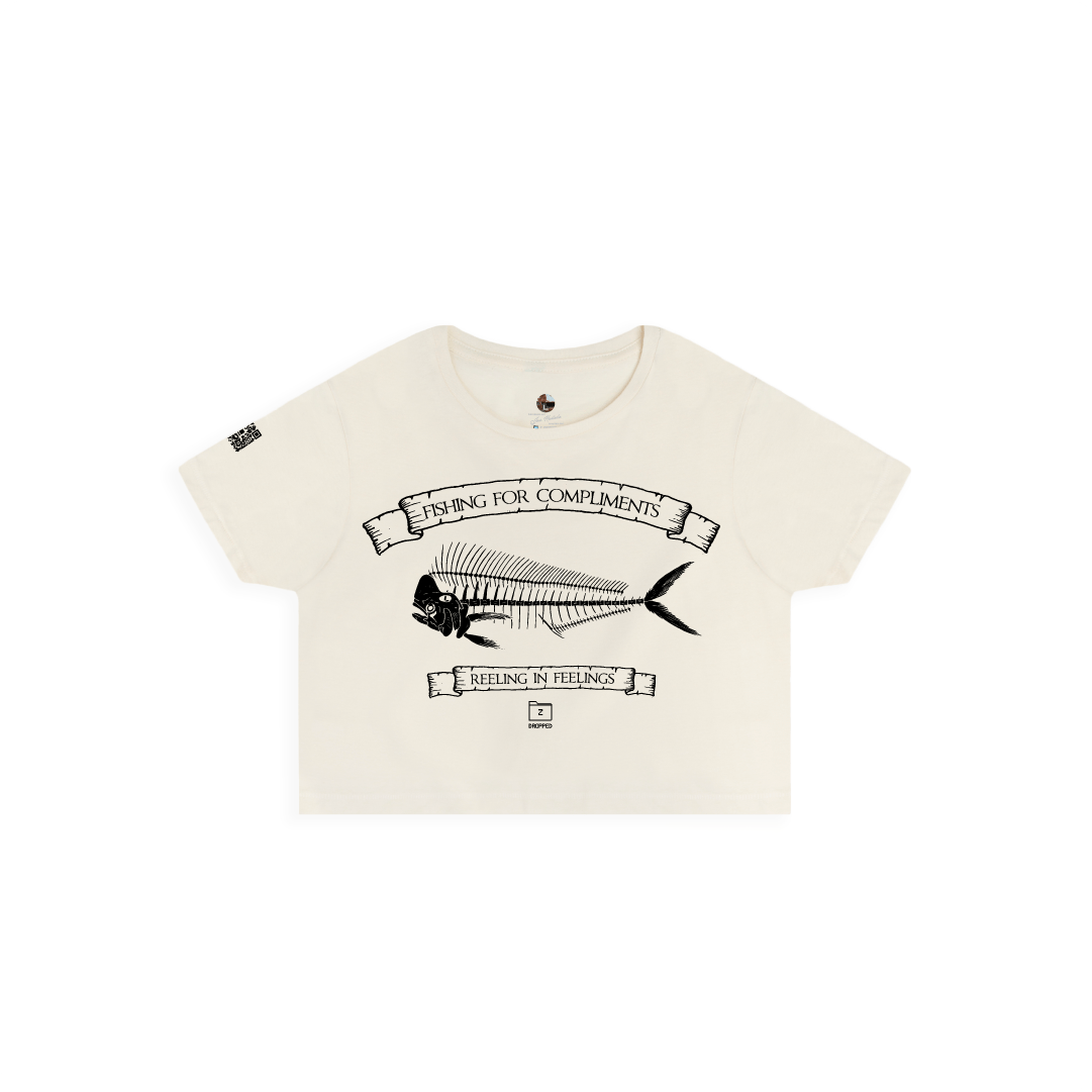 Z_DROPPED - Womens - Beige - Mahi Bones Crop Top. - By: Jose Hurtado