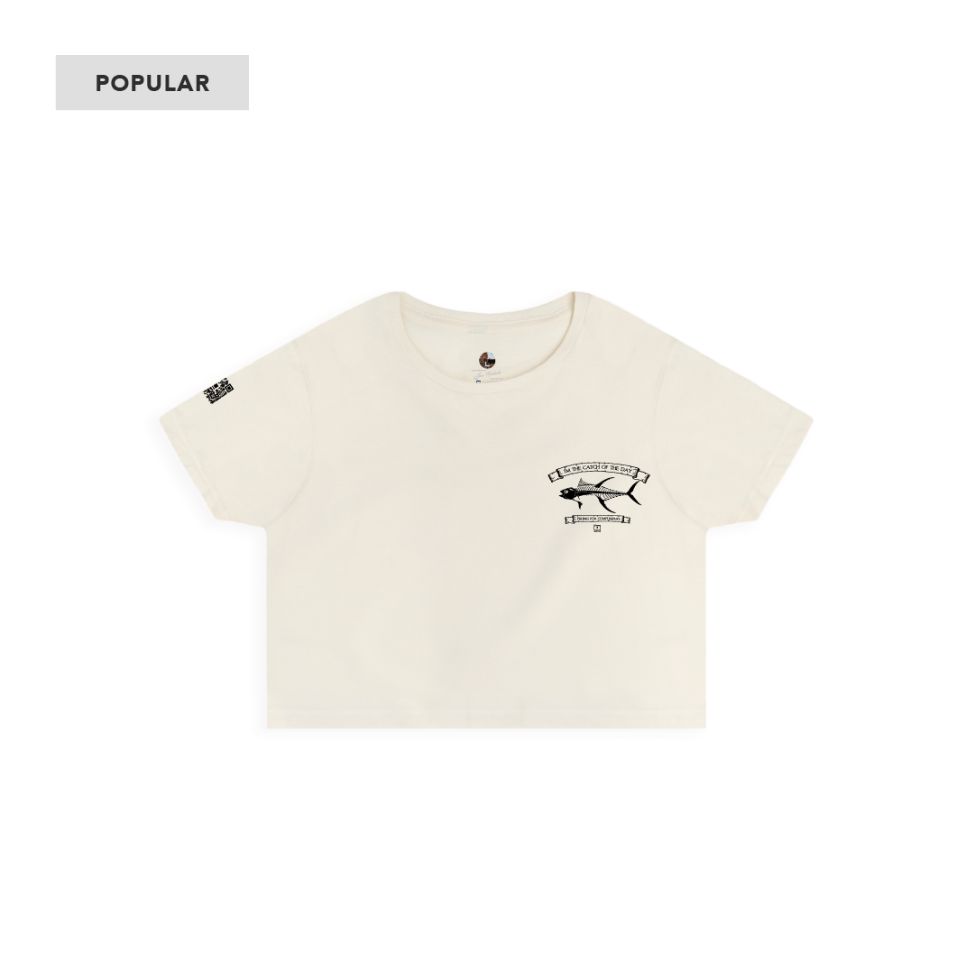 Z_DROPPED - Womens - Beige - Tuna Bones Crop Top. - By: Jose Hurtado