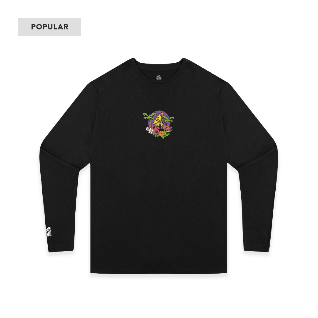 Z_DROPPED - Mens, Unisex - Black - Bartsunami Long Sleeve. - By: Keith Kuniyuki