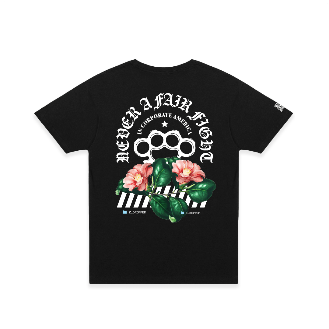 Z_DROPPED - Mens, Unisex - Black - Fair Fight Tee. - By: Chi Hom