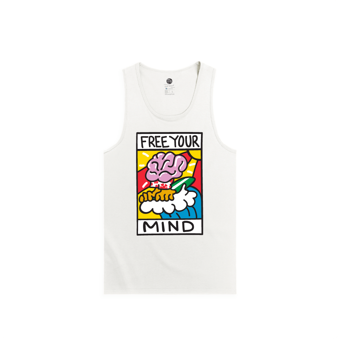 Z_DROPPED - Mens, Unisex - Black - Free Your Mind Tank Top. - By: Keith Kuniyuki
