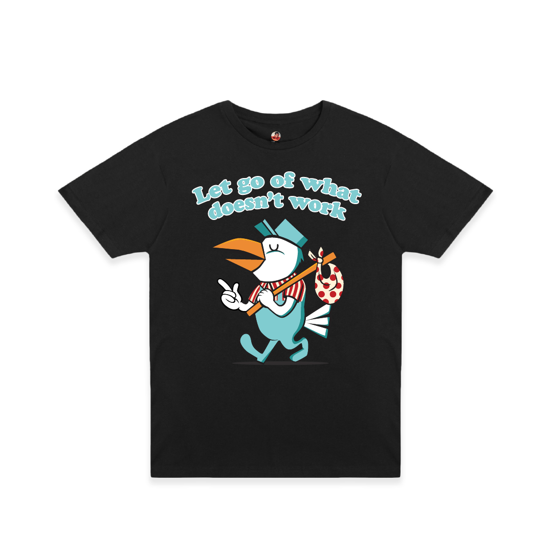 Z_DROPPED - Mens, Unisex - Black - Let Go Tee. - By: Fredy Santiago