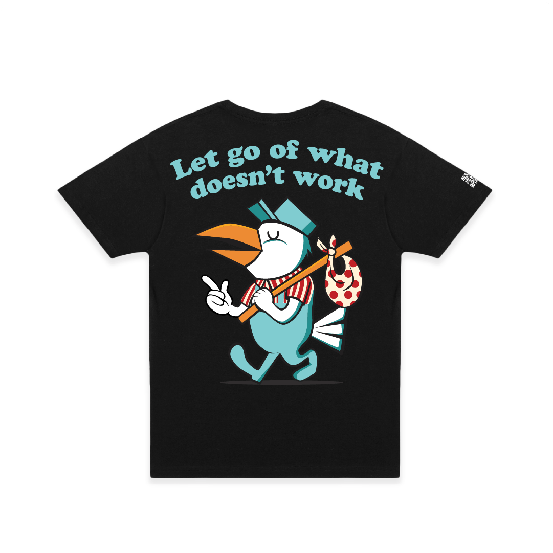 Z_DROPPED - Mens, Unisex - Black - Let Go Tee. - By: Fredy Santiago