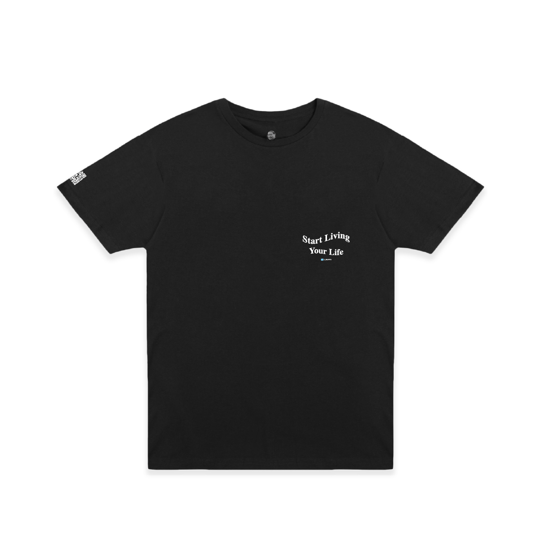 Z_DROPPED - Mens, Unisex - Black - Live Your Life Tee. - By: Keith Kuniyuki