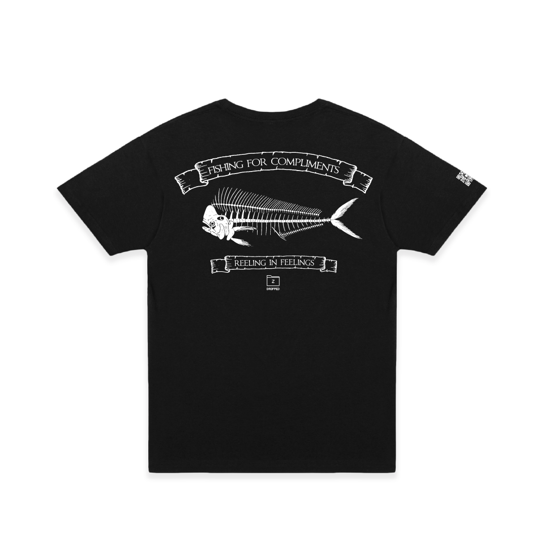 Z_DROPPED - Mens, Unisex - Black - Mahi Bones Tee. - By: Jose Hurtado