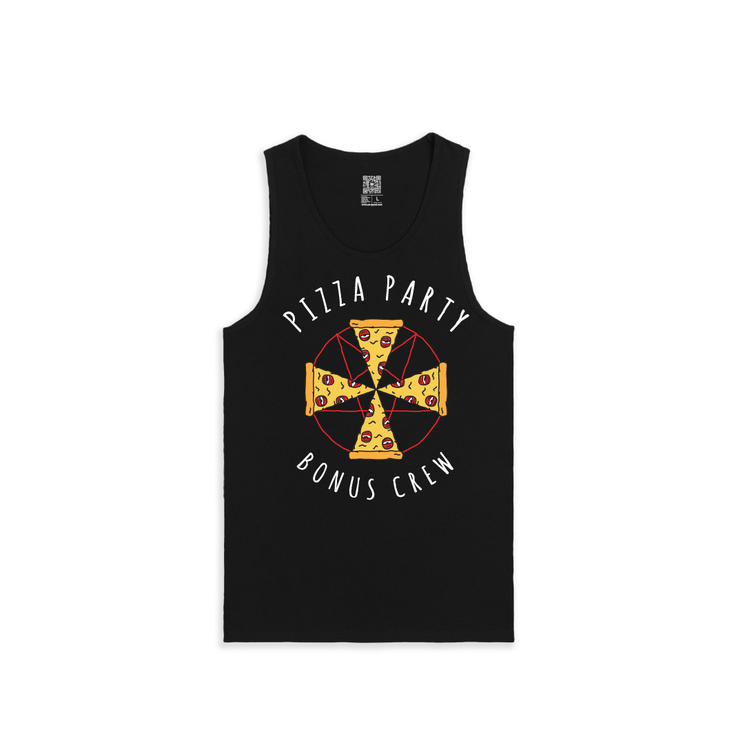 Z_DROPPED - Mens, Unisex - Black - Pizza Cult Tank. - By: Zed Ropped