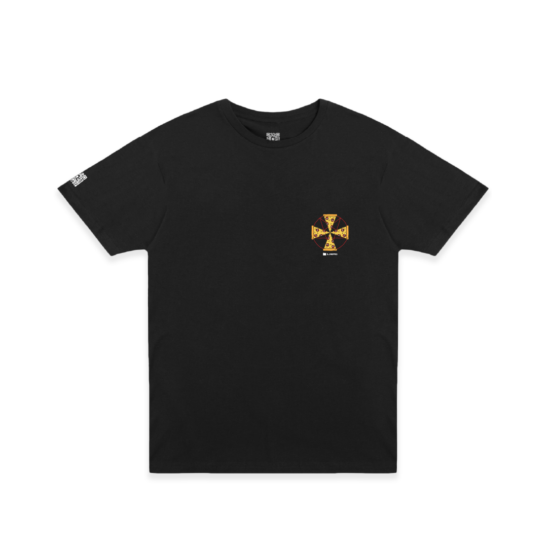 Z_DROPPED - Mens, Unisex - Black - Pizza Cult Tee. - By: Zed Ropped