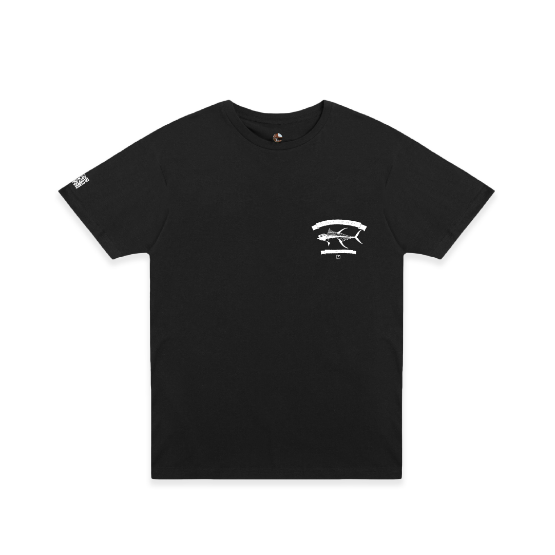 Z_DROPPED - Mens, Unisex - Black - Tuna Bones Tee. - By: Jose Hurtado