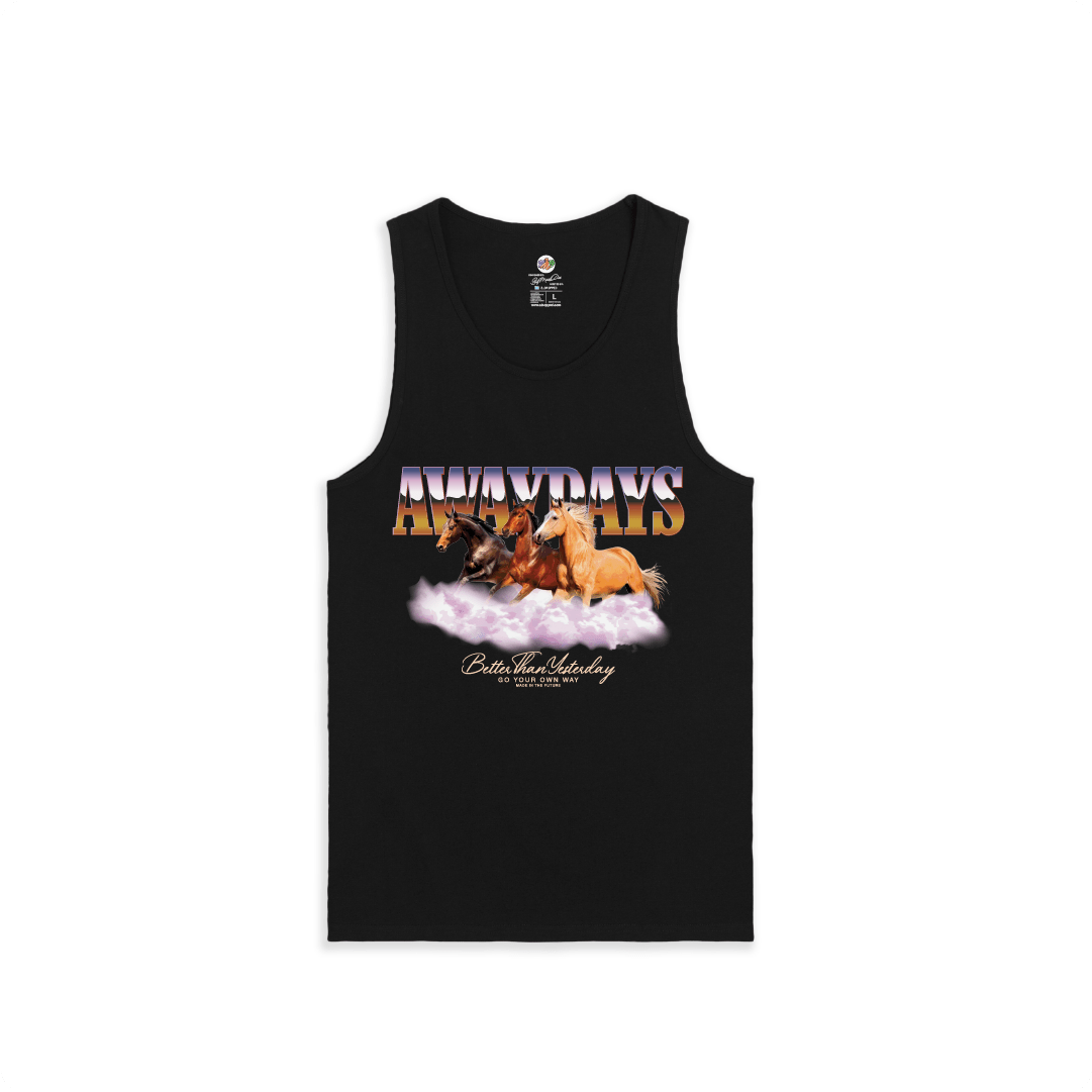 Z_DROPPED - Mens, Unisex, Women - Black - Away Days Tank Top. - By: Mark Dayap