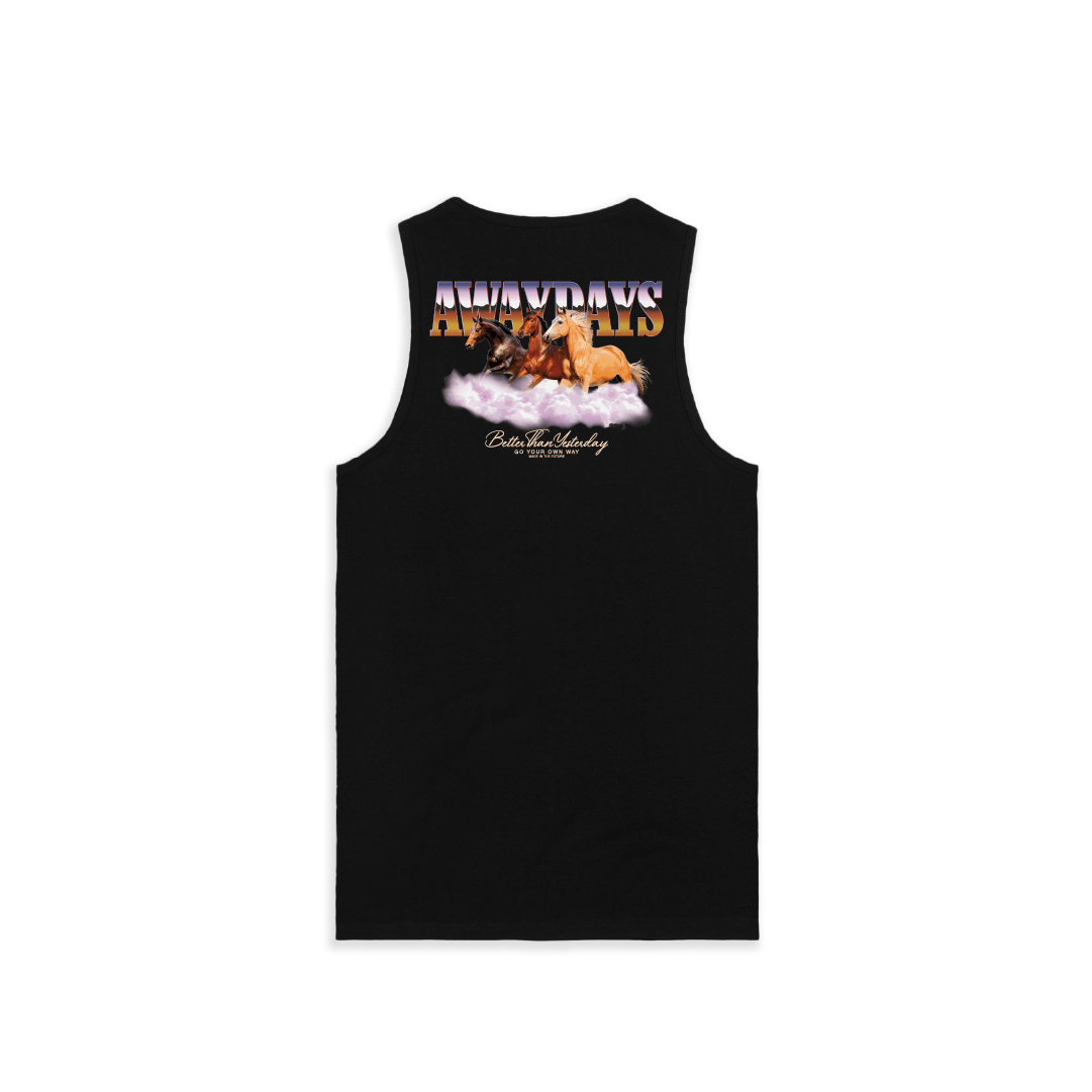 Z_DROPPED - Mens, Unisex, Women - Black - Away Days Tank Top. - By: Mark Dayap