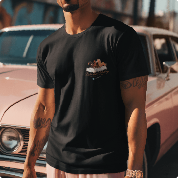 Z_DROPPED - Mens, Unisex, Women - Black - Away Days Tee. - By: Mark Dayap