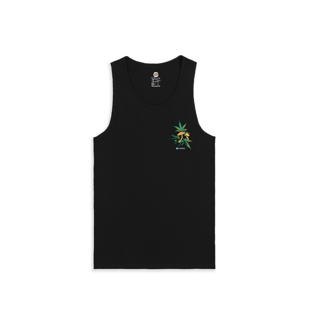 Z_DROPPED - Mens, Unisex, Women - Black - Plant Based Tank Top. - By: Mark Dayap