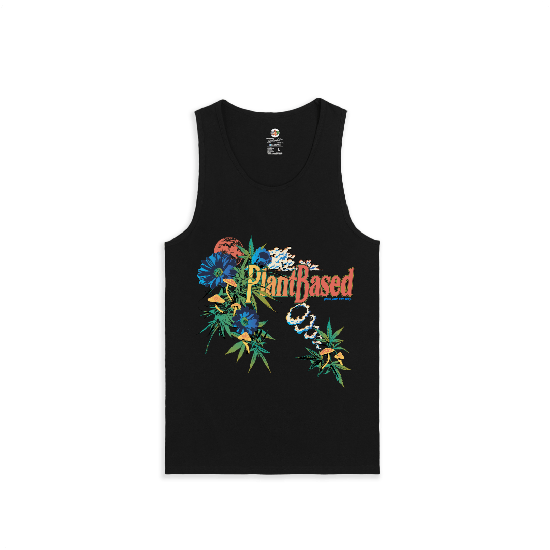 Z_DROPPED - Mens, Unisex, Women - Black - Plant Based Tank Top. - By: Mark Dayap
