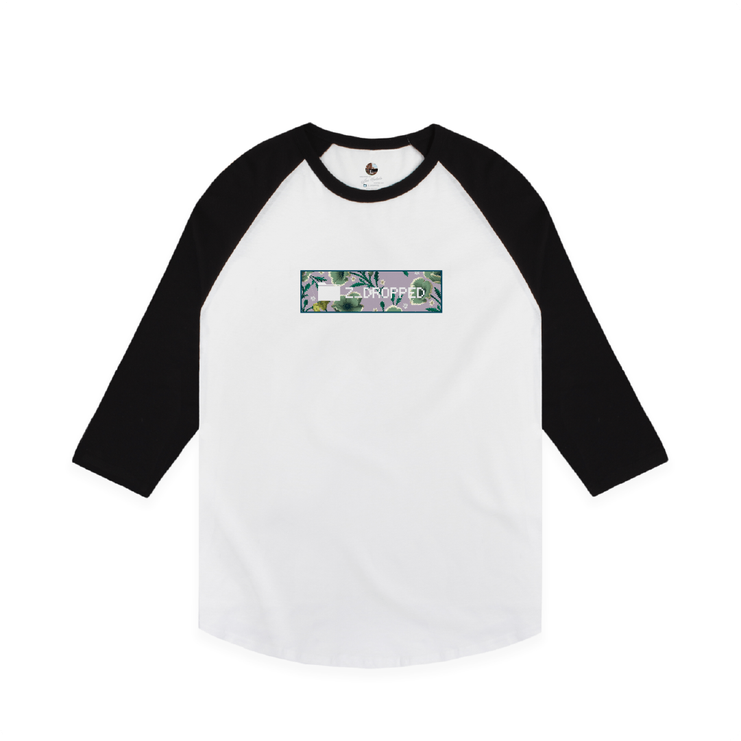 Z_DROPPED - Mens, Unisex - Black / White - Flor De Vida Raglan. - By: Jose Hurtado