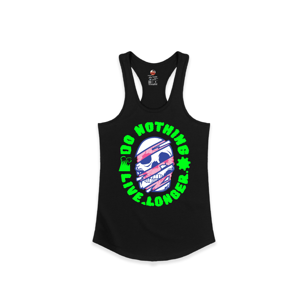 Z_DROPPED - Womens - Black - Do Nothing Racer Back Tank.. - By: Fredy Santiago