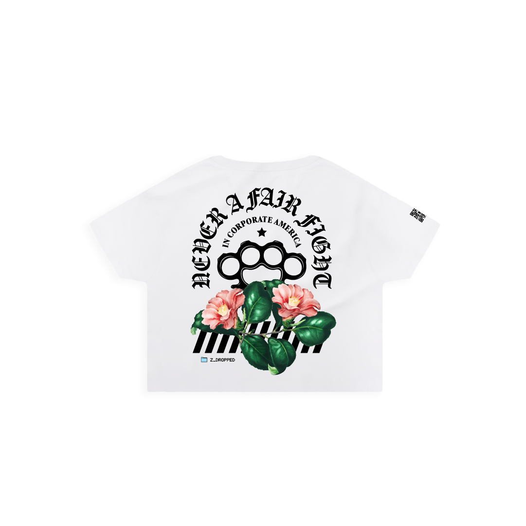 Z_DROPPED - Womens - Black - Fair Fight Crop Top. - By: Chi Hom