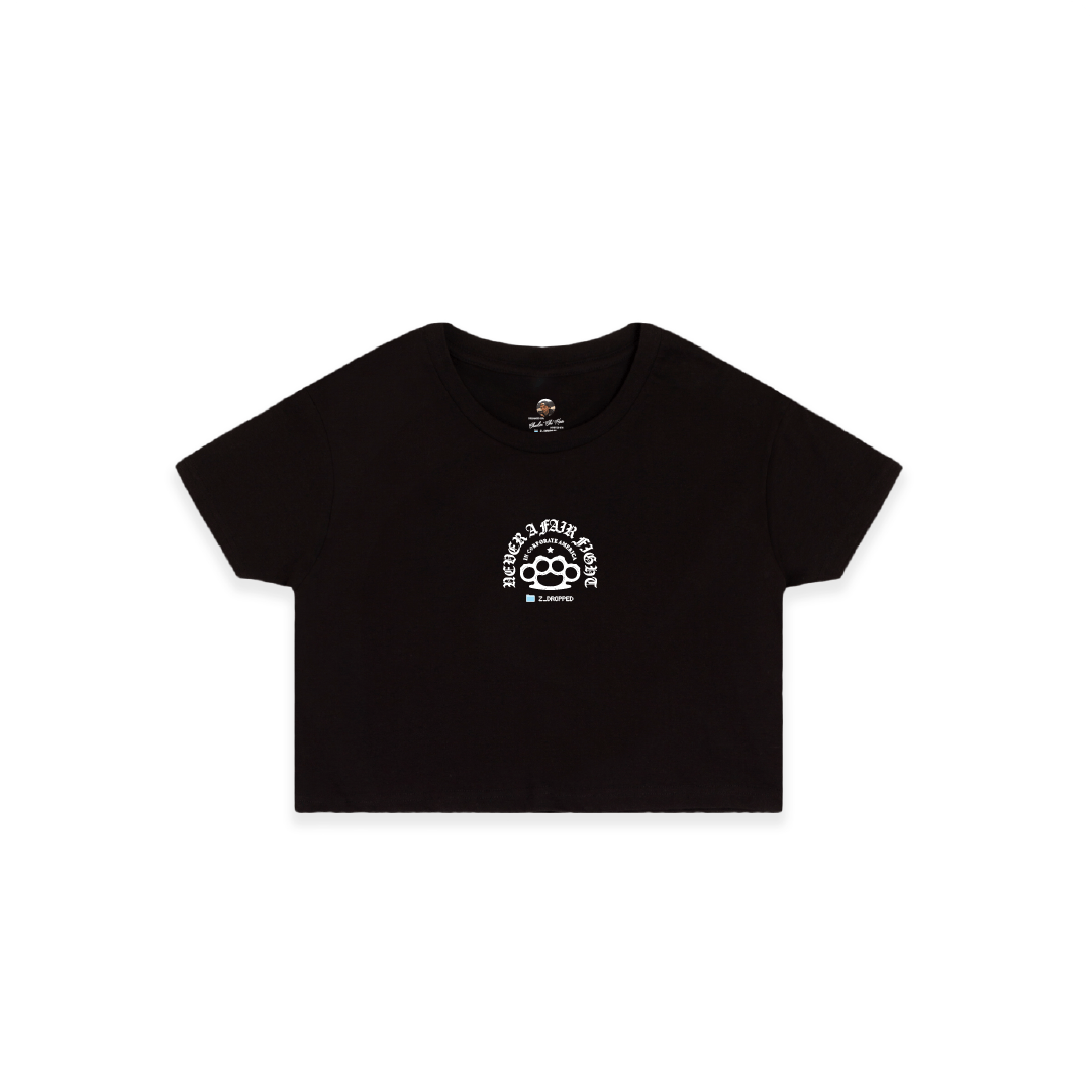Z_DROPPED - Womens - Black - Fair Fight Crop Top. - By: Chi Hom