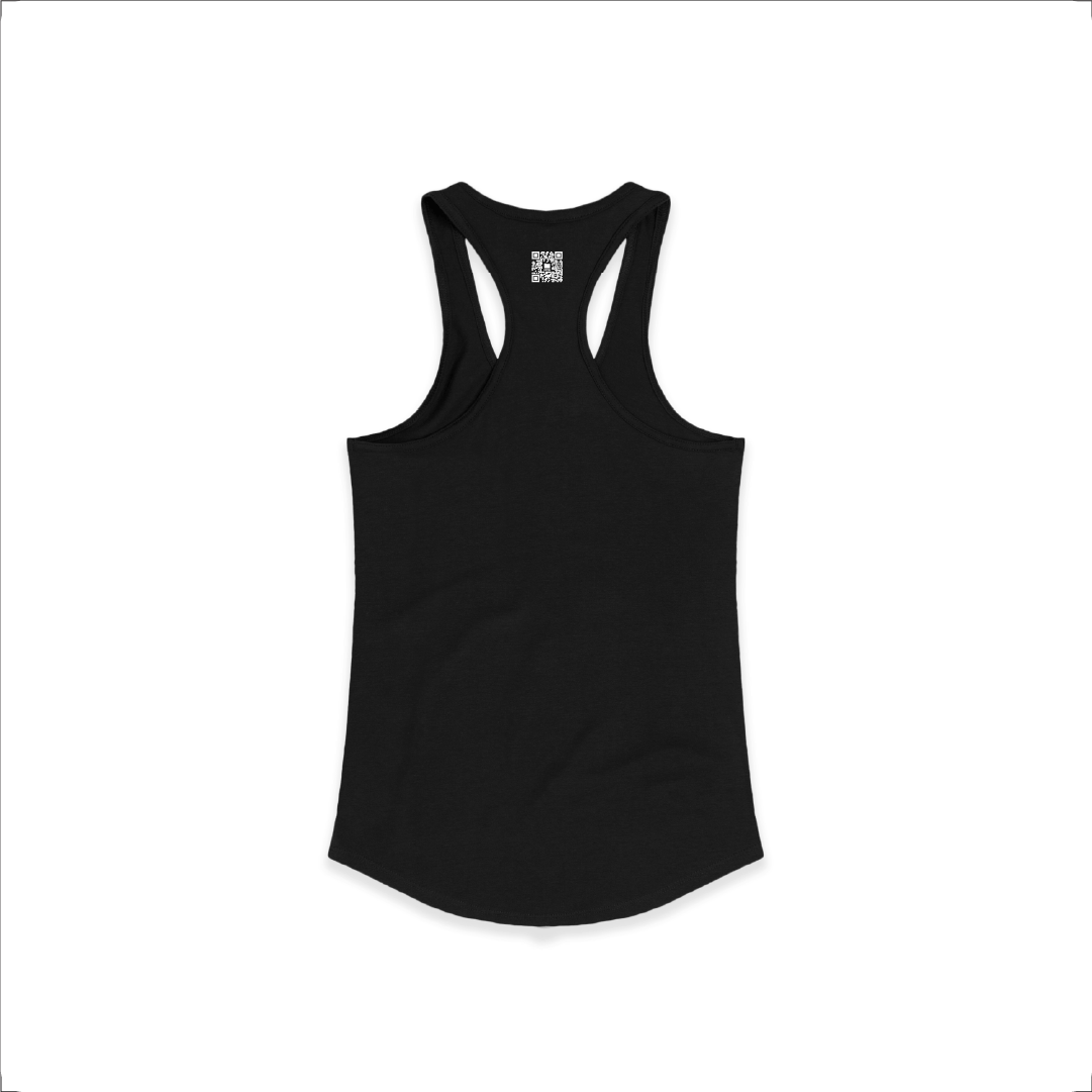 Z_DROPPED - Womens - Black - Let Go Racer Back Tank. - By: Fredy Santiago