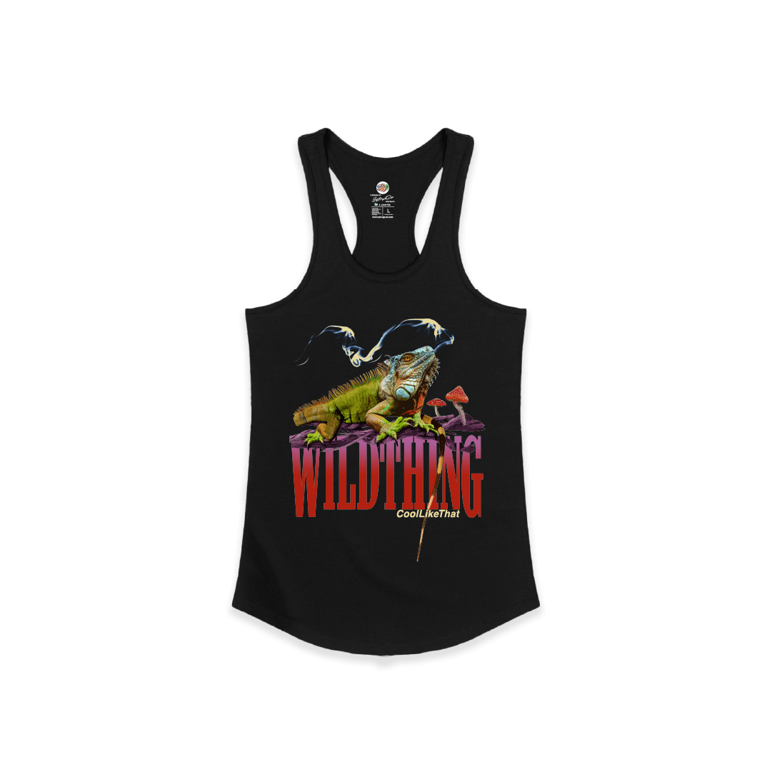 Z_DROPPED - Womens - Black - Wild Thing Racer Back Tank. - By: Mark Dayap