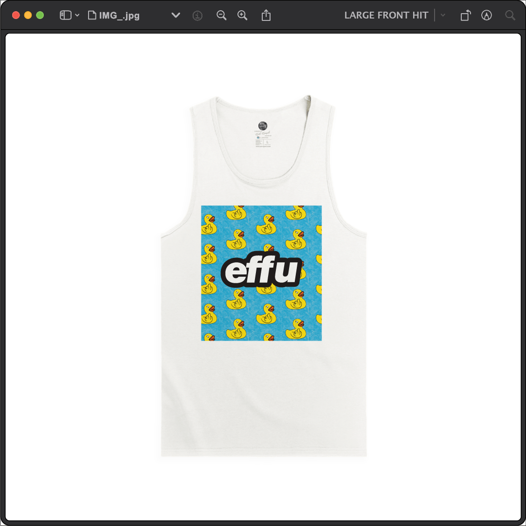 Z_DROPPED - Mens, Unisex - White - effu Tank Top. - By: Keith Kuniyuki