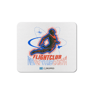 Mouse pad with 'FLIGHTCLUB' design and text on a white background