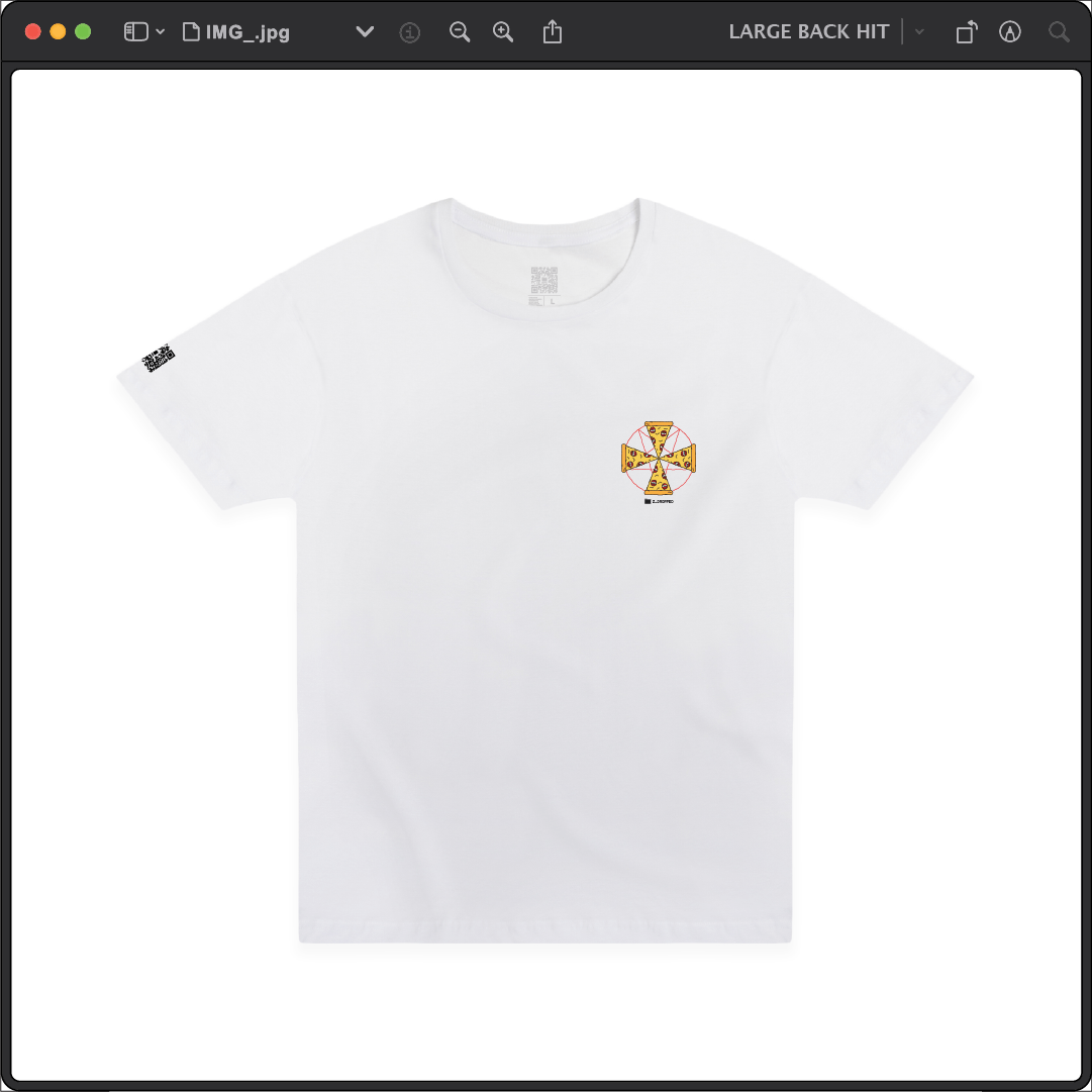 Z_DROPPED - Mens, Unisex - White - Pizza Cult Tee. - By: Z