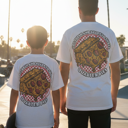 Quarter Pies - White Tee Back Shot SoCal