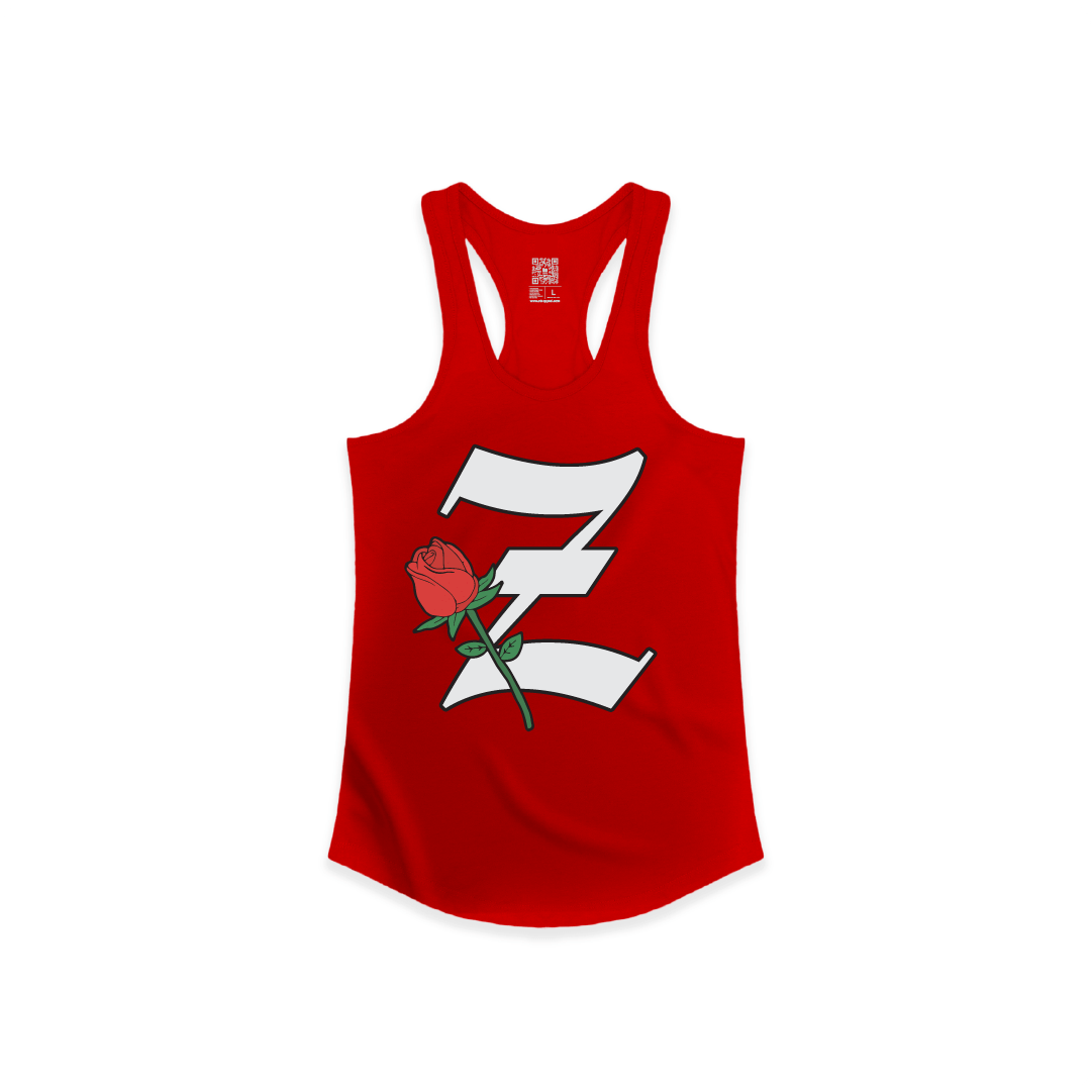 Z_DROPPED - Womens - Red - Z_ROSE Racer Back Tank. - By: Z
