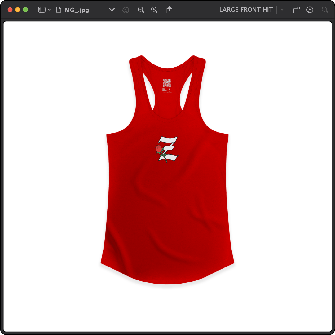 Z_DROPPED - Womens - Red - Z_ROSE Racer Back Tank. - By: Z