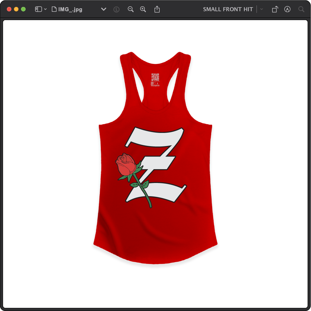 Z_DROPPED - Womens - Red - Z_ROSE Racer Back Tank. - By: Z