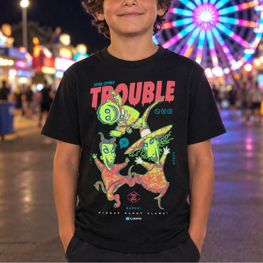 Sandy Claws youth tee with large front graphic
