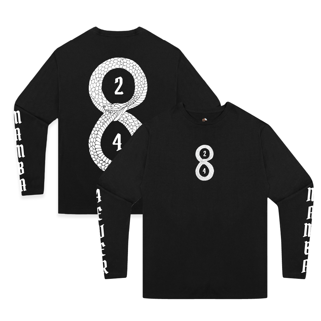 Front and Back view of zdropped best seller Mamba Forever long sleeve shirt.