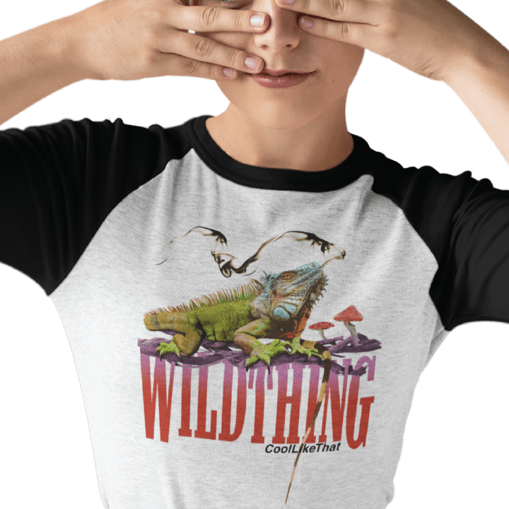 Z_DROPPED - Mens, Unisex, Women - White / Black - Wild Thing Raglan. - By: Mark Dayap