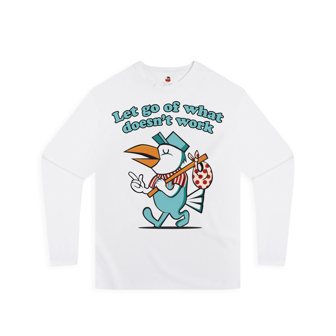 Z_DROPPED - Mens, Unisex - White - Let Go Long Sleeve. - By: Fredy Santiago