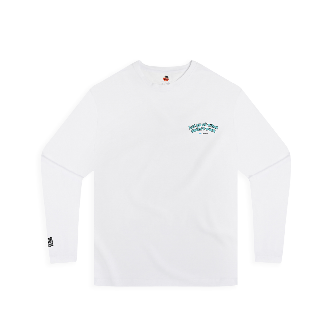 Z_DROPPED - Mens, Unisex - White - Let Go Long Sleeve. - By: Fredy Santiago