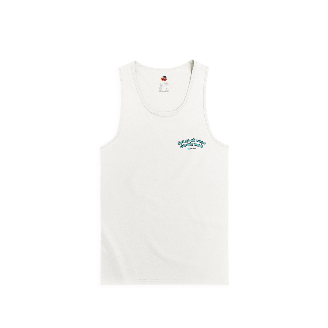 Z_DROPPED - Mens, Unisex - White - Let Go Tank Top. - By: Fredy Santiago