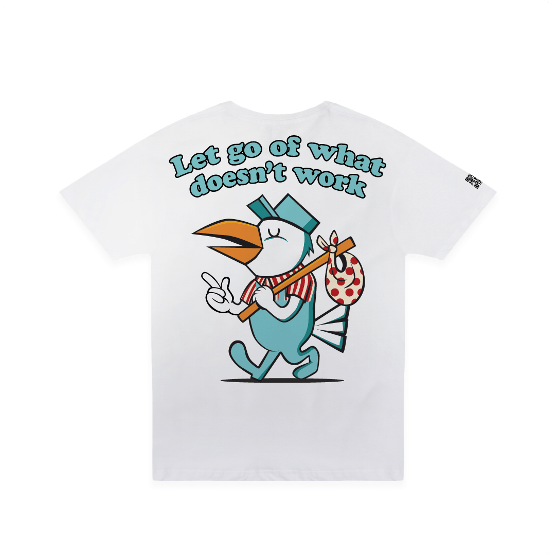 Z_DROPPED - Mens, Unisex - White - Let Go Tee. - By: Fredy Santiago