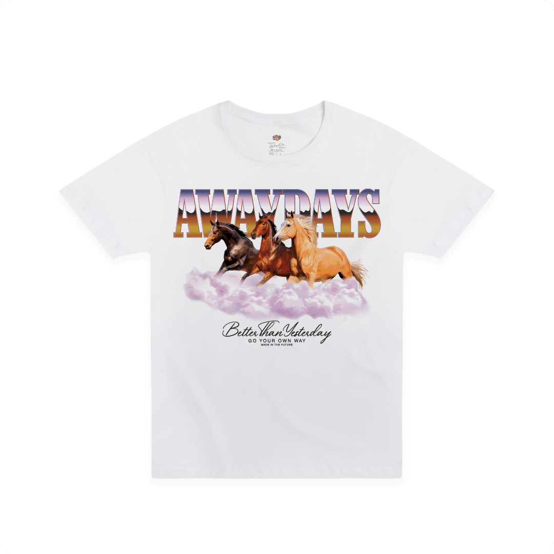 Z_DROPPED - Mens, Unisex, Women - White - Away Days Tee. - By: Mark Dayap