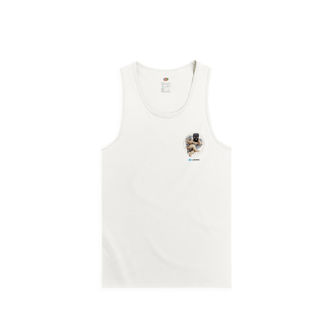 Z_DROPPED - Mens, Unisex, Women - White - Blessed Tank Top. - By: Mark Dayap