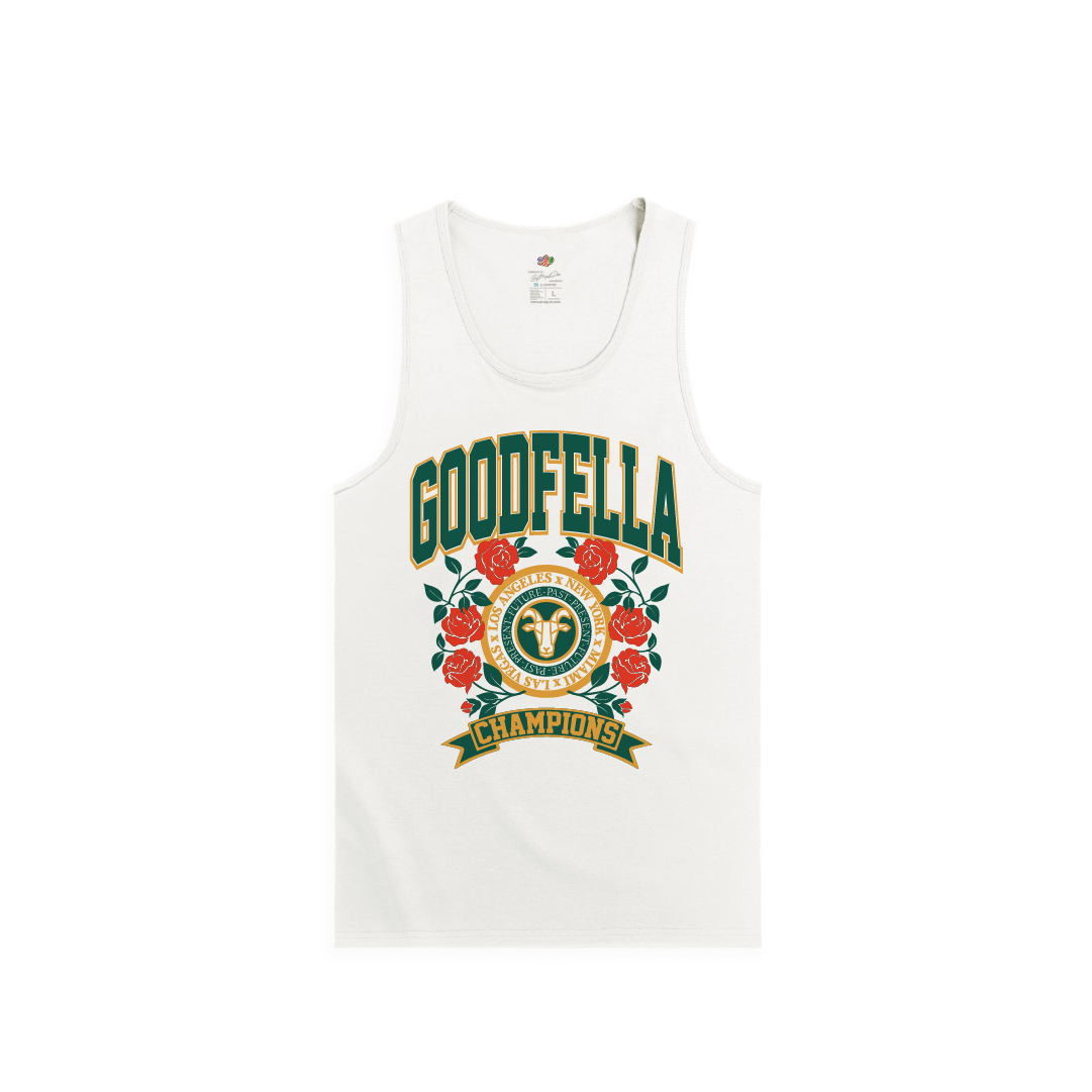 Z_DROPPED - Mens, Unisex, Women - White - Good Fella Tank Top. - By: Mark Dayap