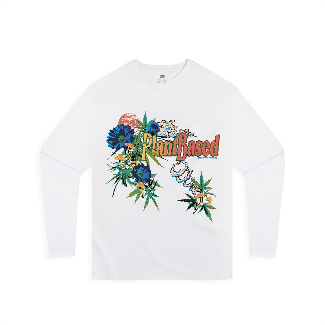 Z_DROPPED - Mens, Unisex, Women - White - Plant Based Long Sleeve. - By: Mark Dayap