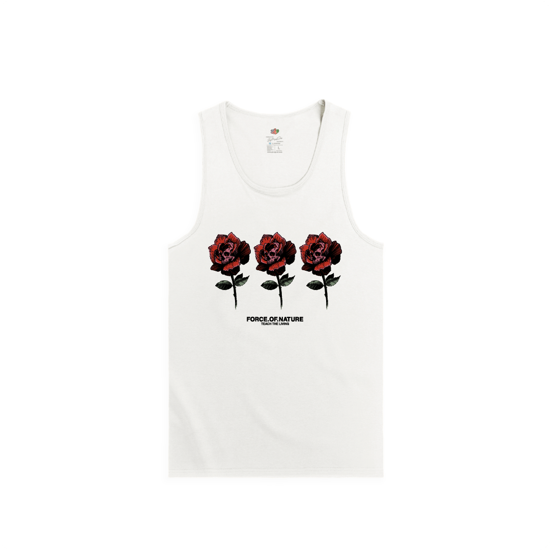 Z_DROPPED - Mens, Unisex, Women - White - Teach The Living Tank Top. - By: Mark Dayap