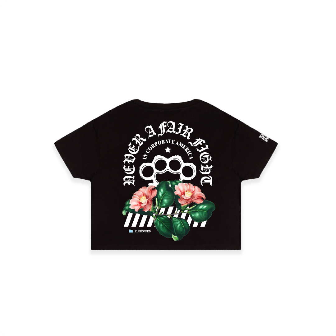 Z_DROPPED - Womens - White - Fair Fight Crop Top. - By: Chi Hom