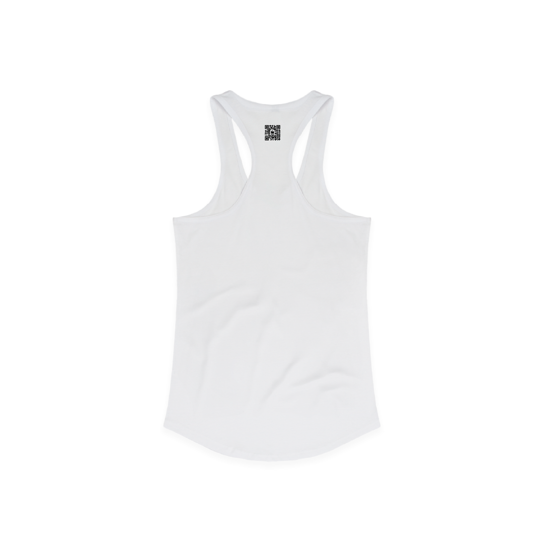 Z_DROPPED - Womens - White - Good Fella Racer Back Tank. - By: Mark Dayap