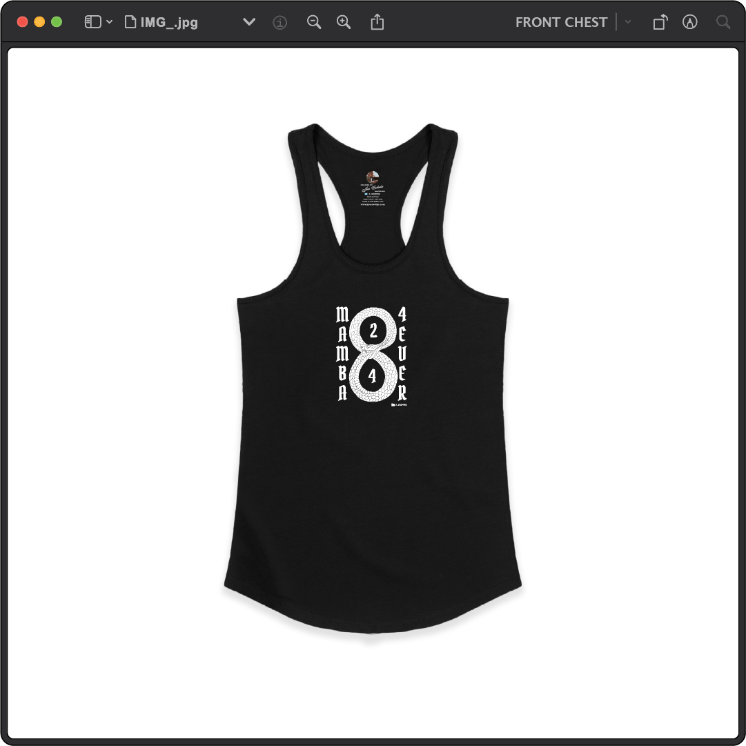 Z_DROPPED - Womens - White - Mamba 8/24 Racer Back Tank. - By: Jose Hurtado