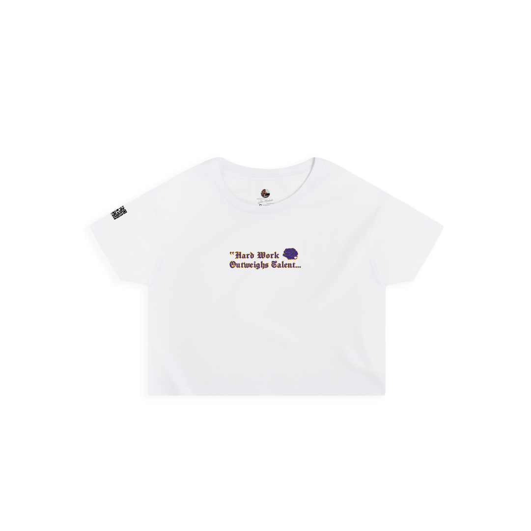 Z_DROPPED - Womens - White - Mamba Quote Crop Top. - By: Jose Hurtado